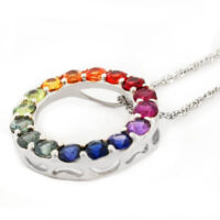 Sapphire rainbow pendant