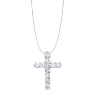 Petite diamond cross pendant