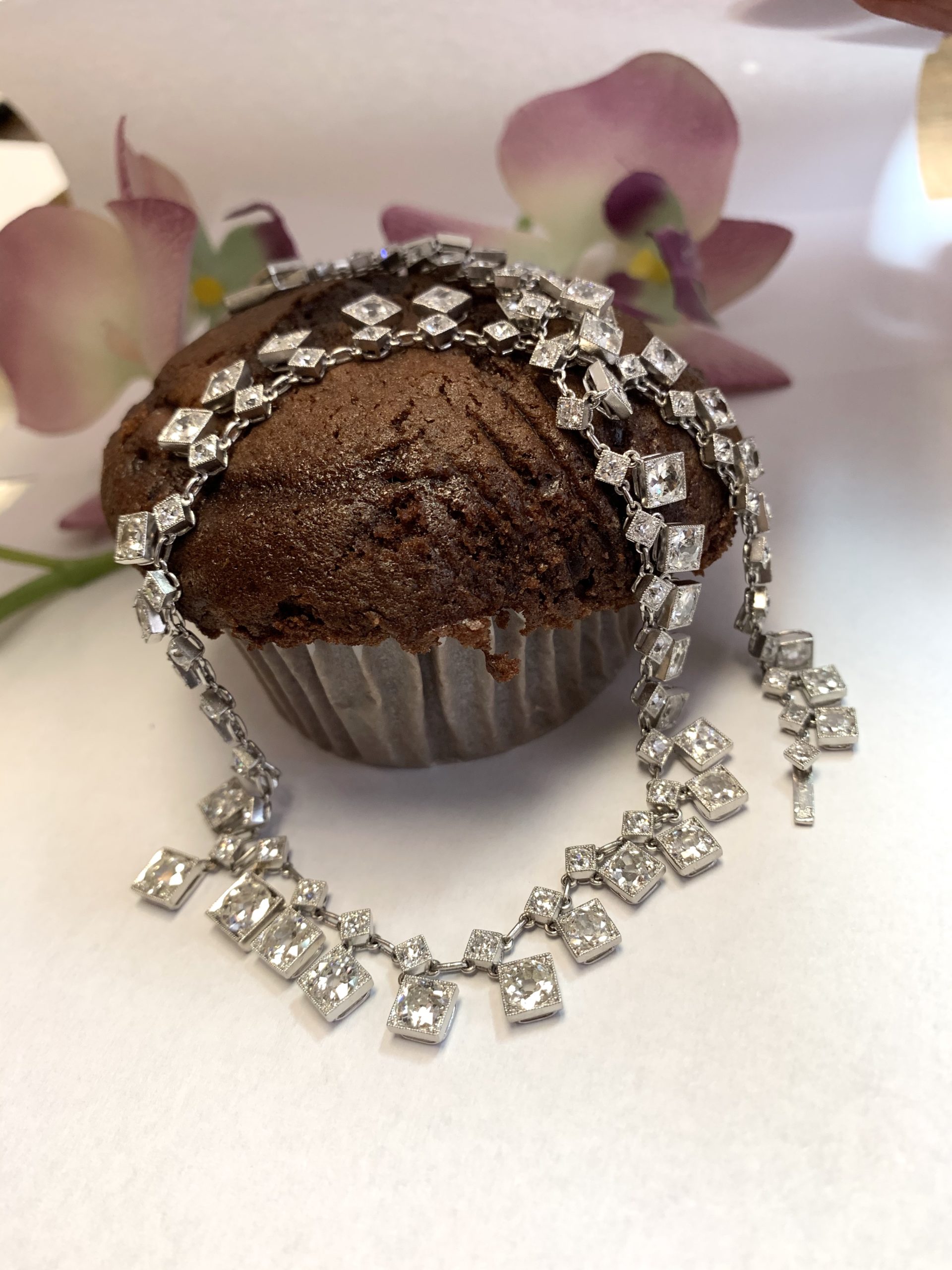 #16449 Antique Diamond Necklace - Image 5