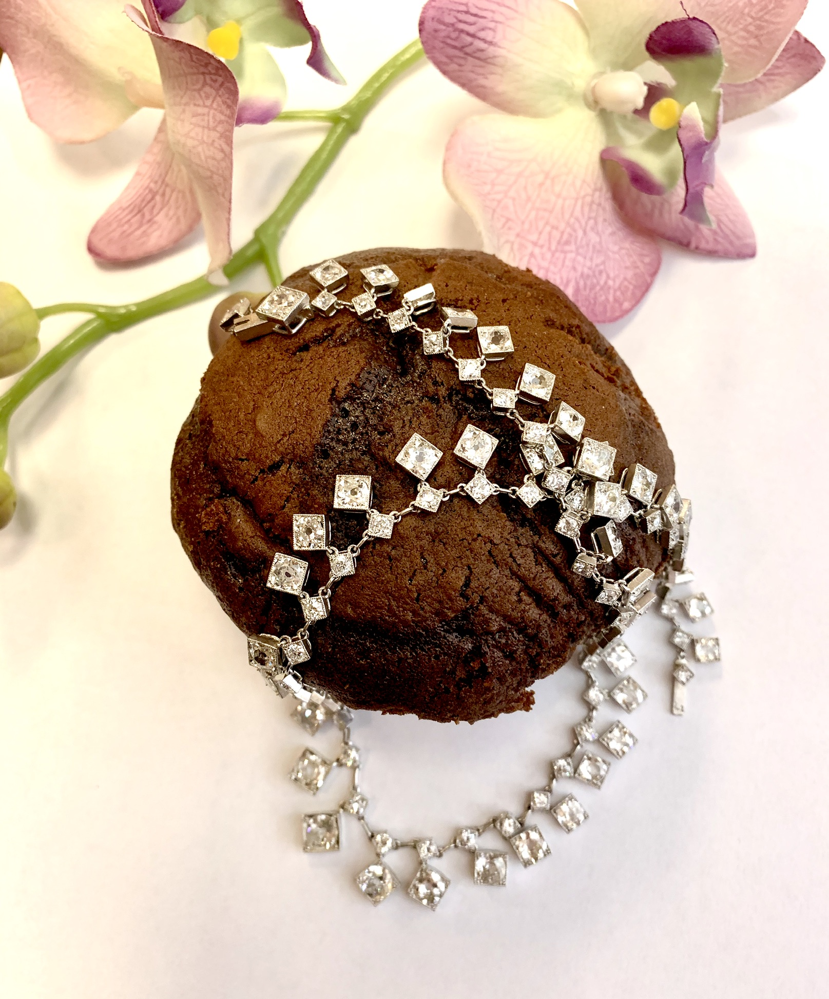 #16449 Antique Diamond Necklace - Image 2