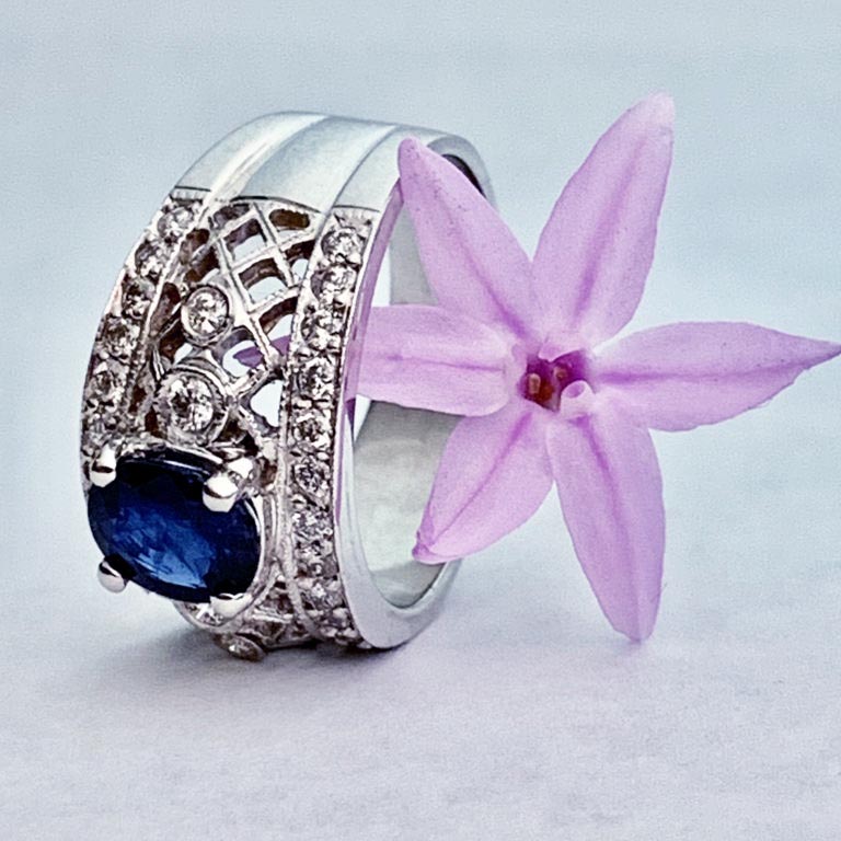 #MY-5 Sapphire and Diamond Ring - Image 4