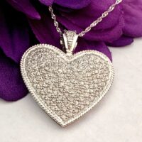 diamond encrusted heart pendant