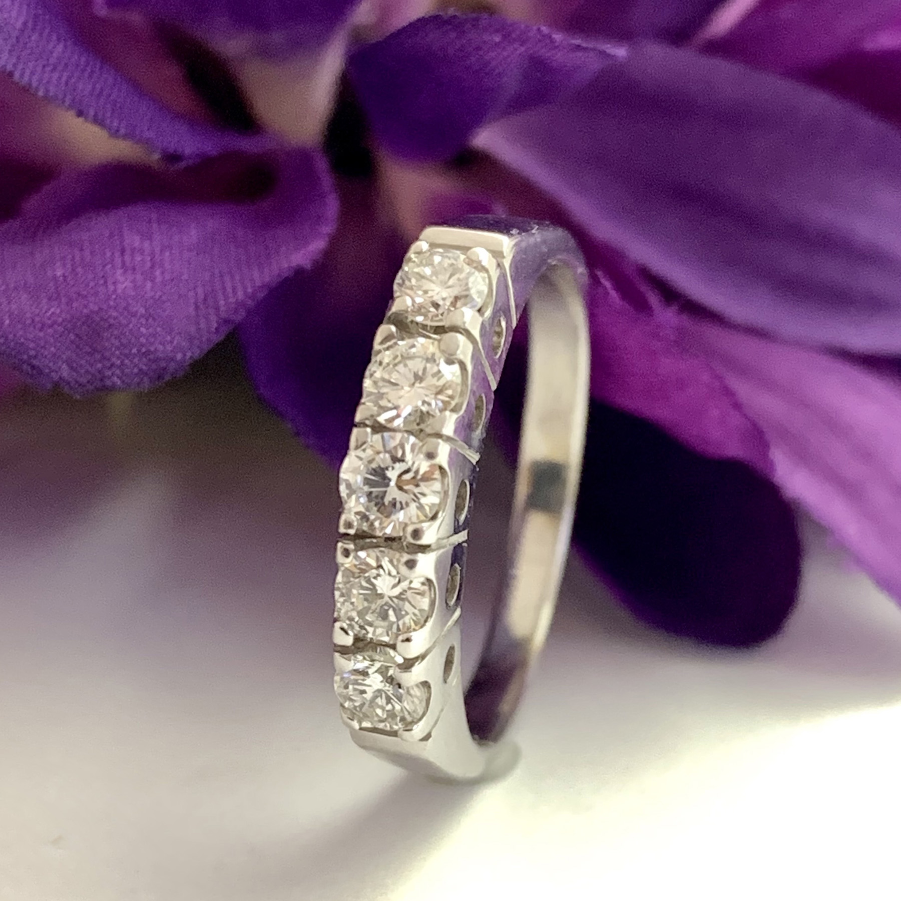 #28617 5-diamond wedding ring - Image 3
