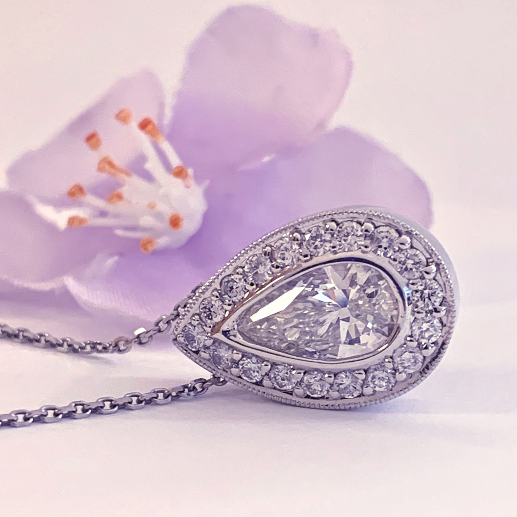 #15576 Pear-Shaped Diamond Pendant - Image 5