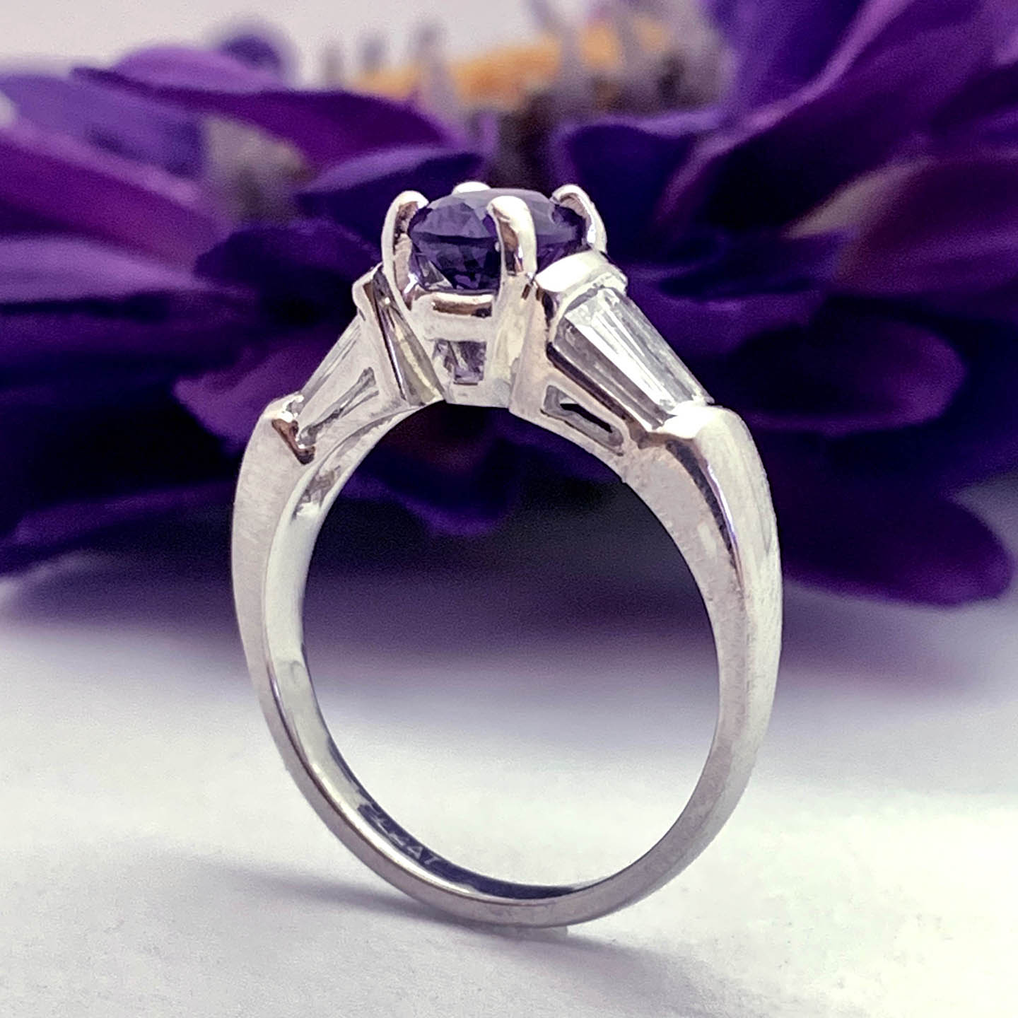 #30355 Amethyst and Baguette Diamond Ring - Image 2