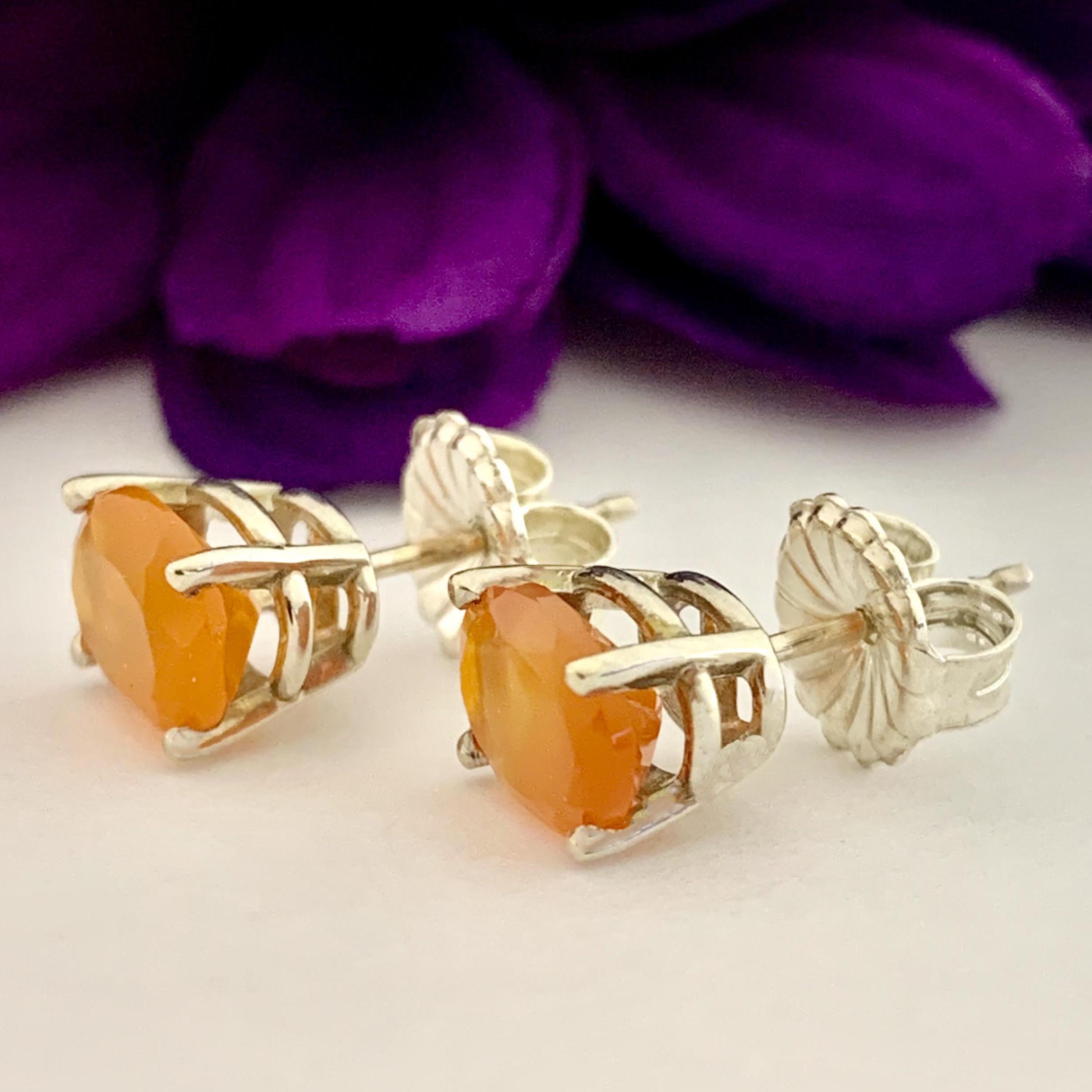 #29671 Fire Opal Earrings - Image 2