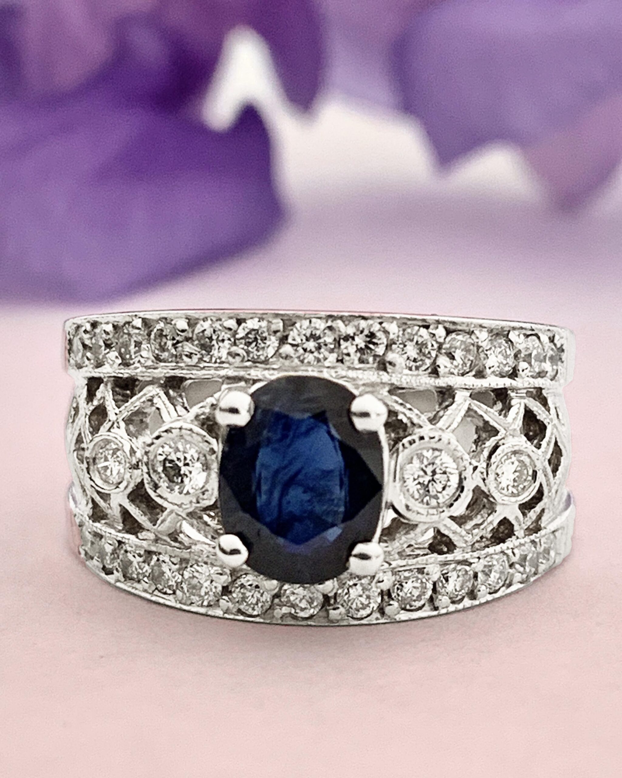 #MY-5 Sapphire and Diamond Ring - Image 5