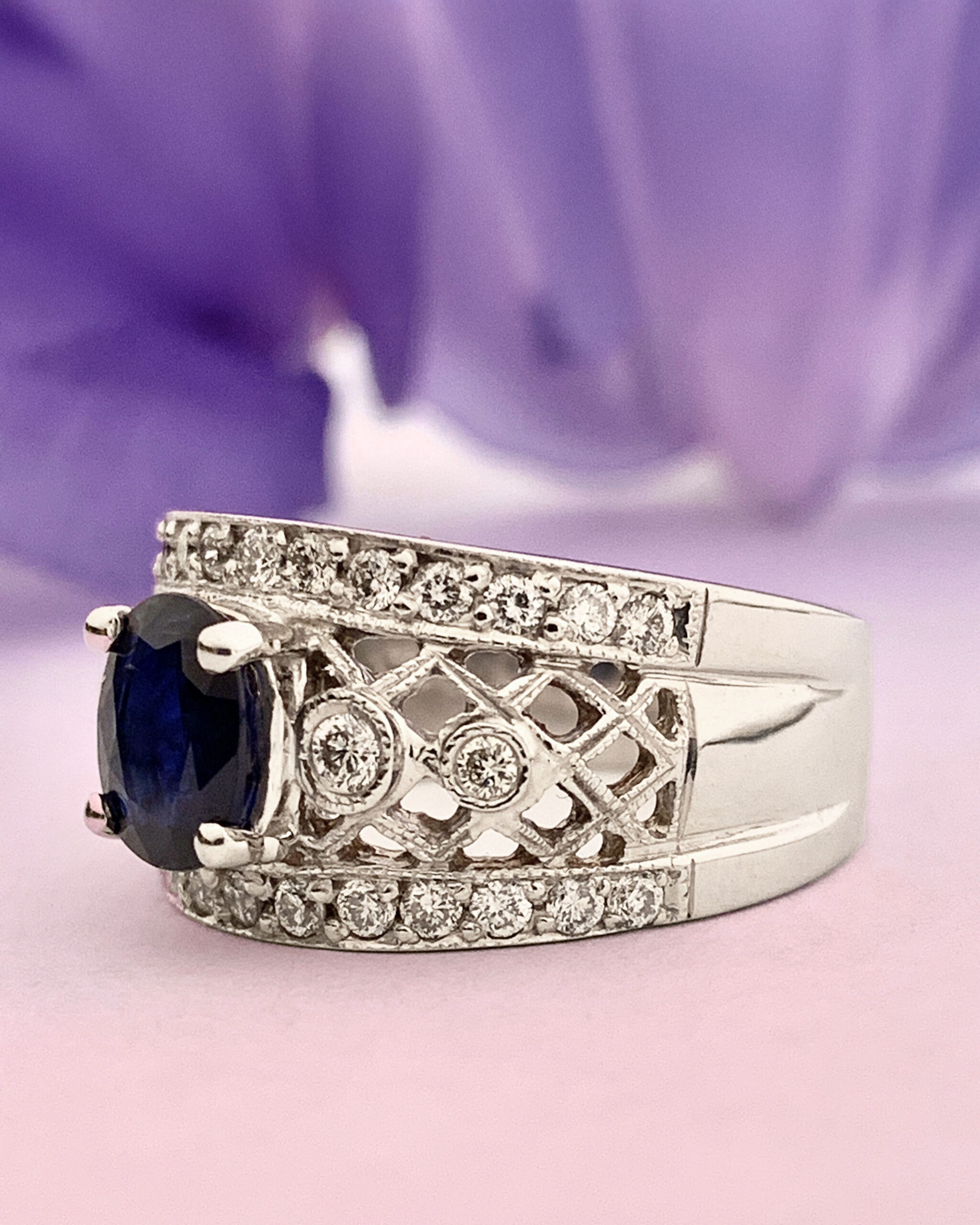 #MY-5 Sapphire and Diamond Ring - Image 6