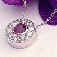 gemstone and diamond pendant