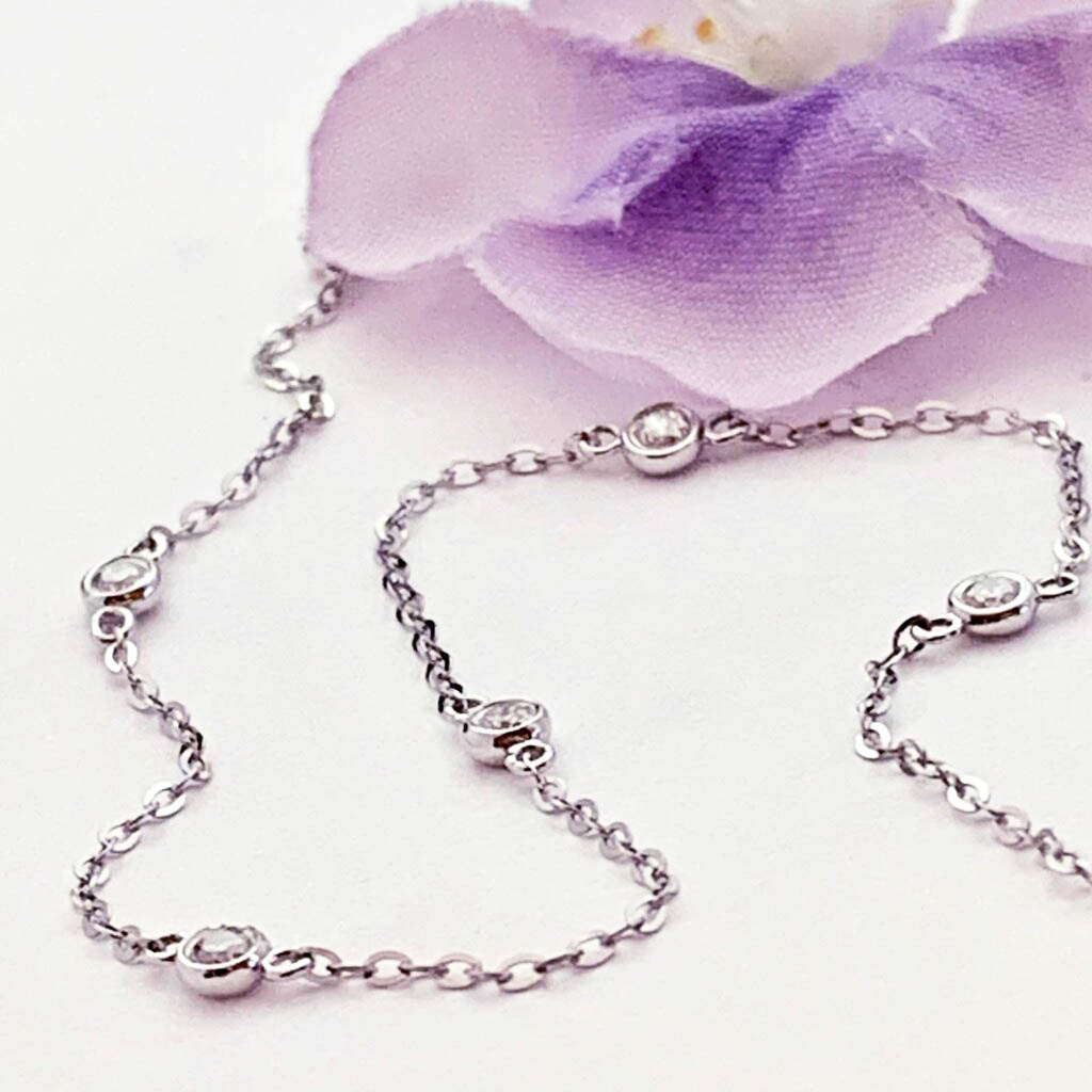 #31166 16-Inch Diamond Bezel Necklace - Image 2