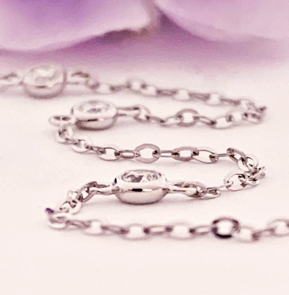 #31166 16-Inch Diamond Bezel Necklace - Image 4