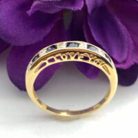 "I Love You" sapphire and diamond ring