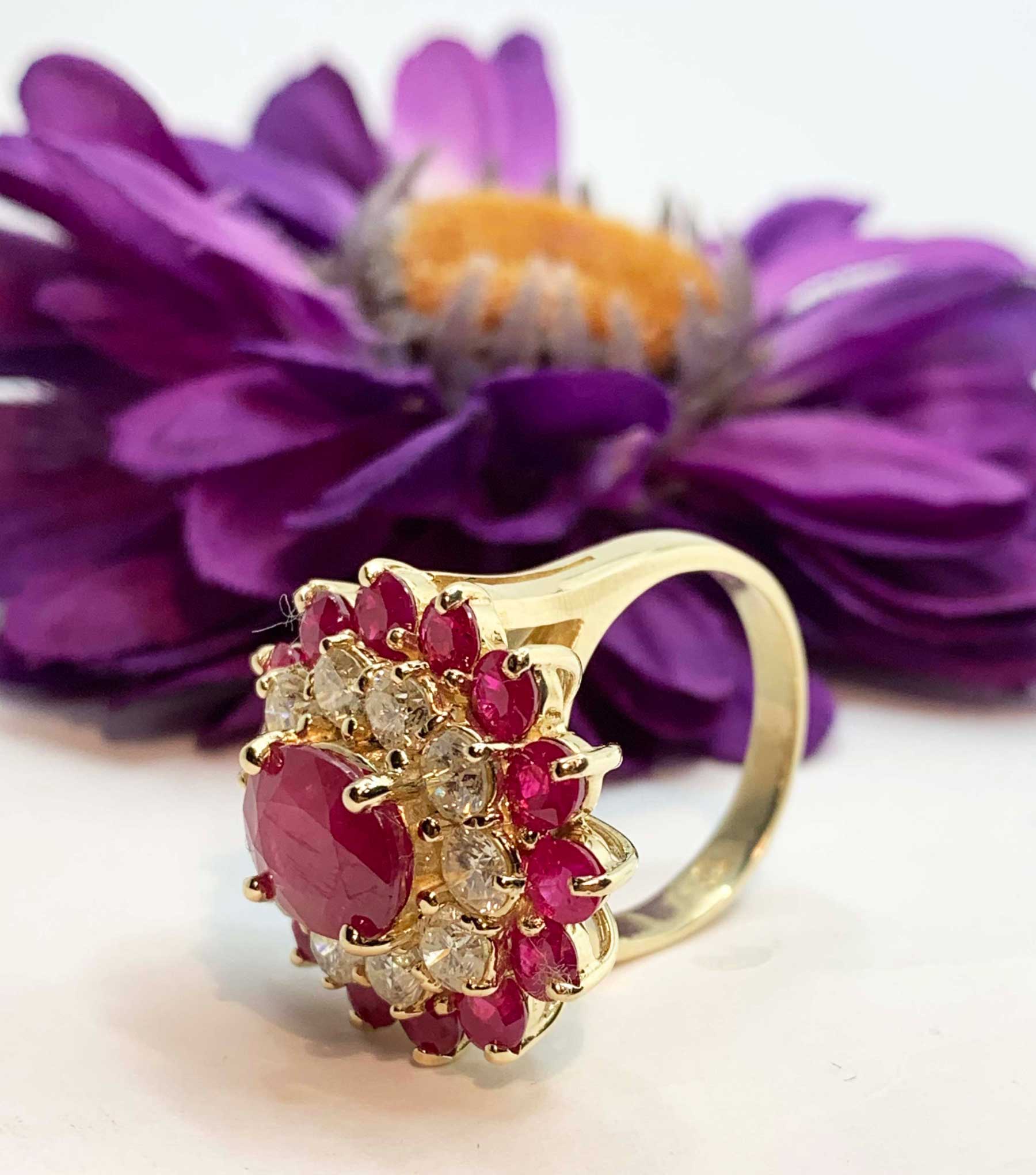 #32791 Ruby and Diamond Cluster - Image 2