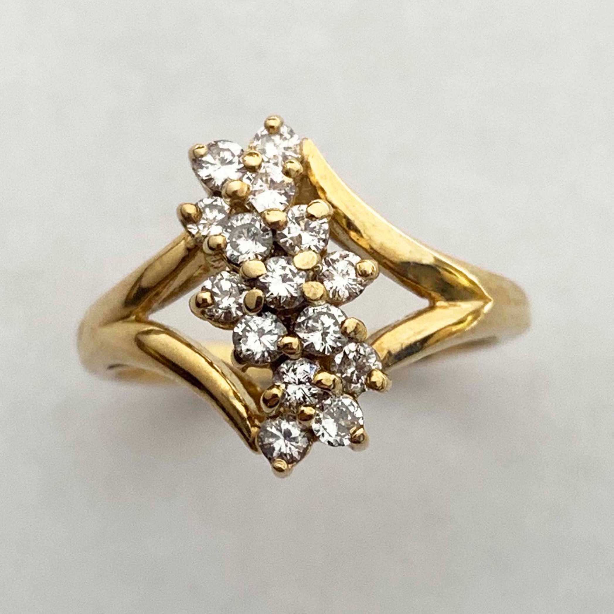 #32673 Vintage Waterfall Diamond Ring - Image 4