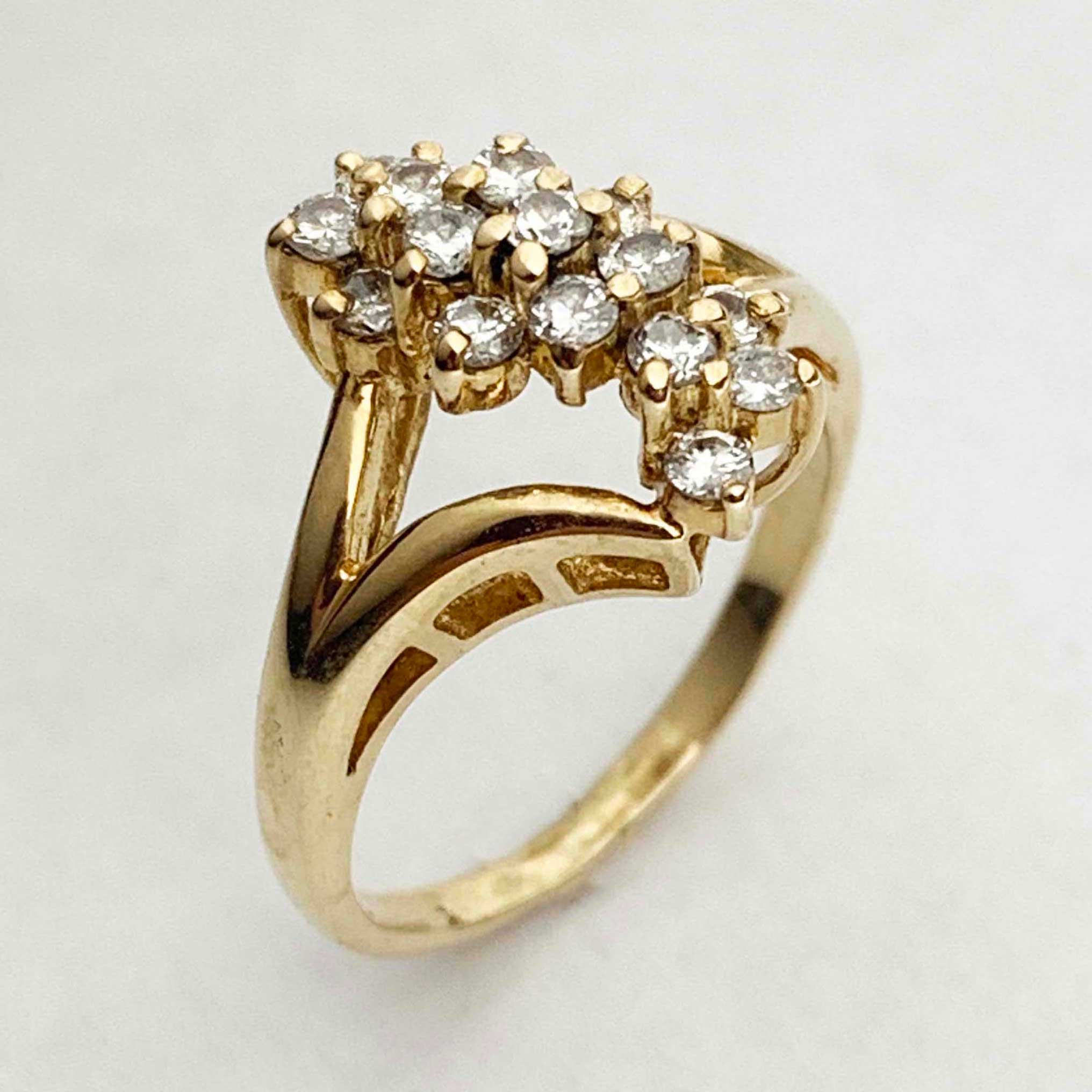 #32673 Vintage Waterfall Diamond Ring - Image 5