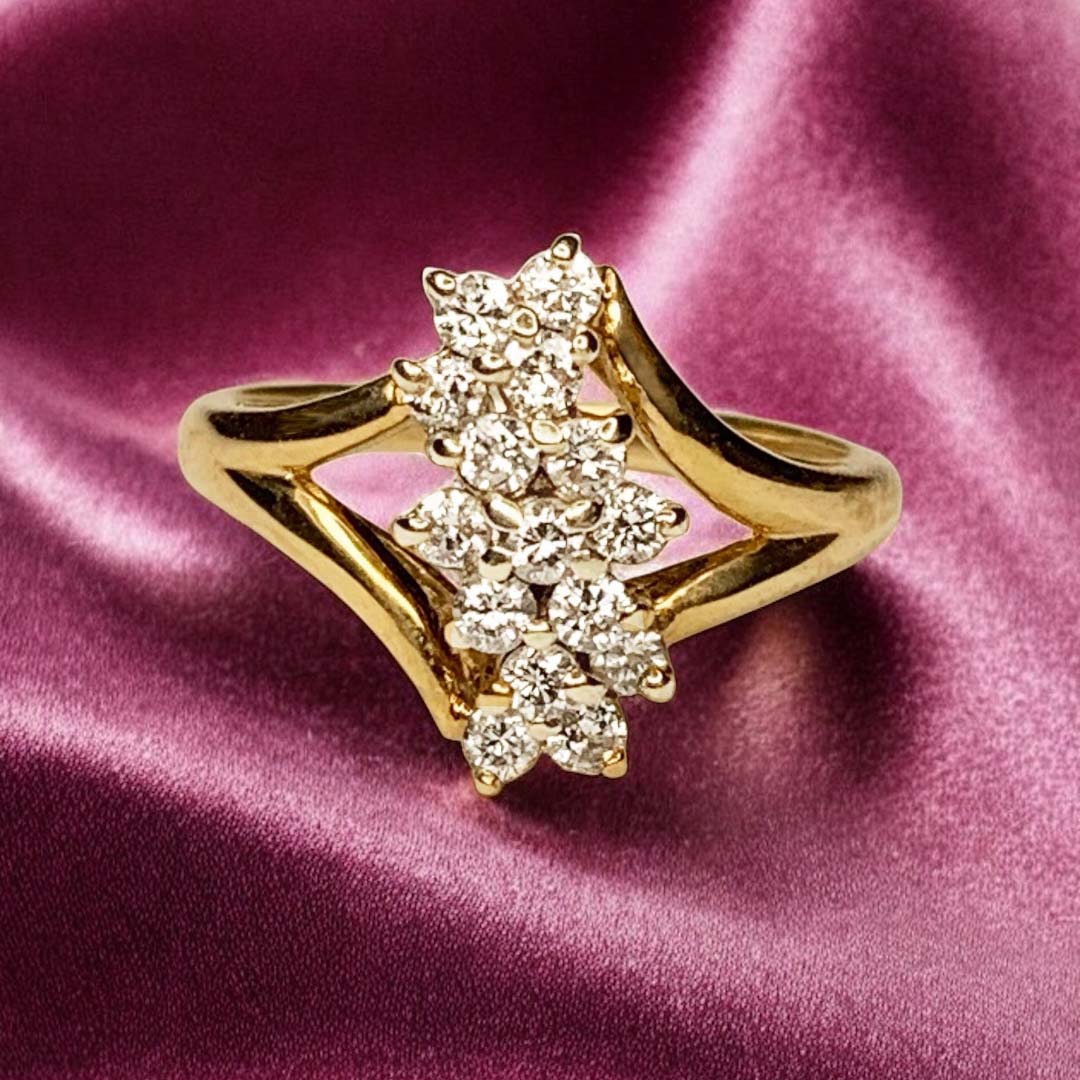 #32673 Vintage Waterfall Diamond Ring