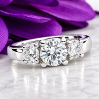 #28616 Three Diamond Trellis Engagement Ring