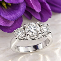 #32519 Three Diamond Trellis Ring