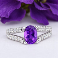 #31633 Amethyst and Diamond Ring