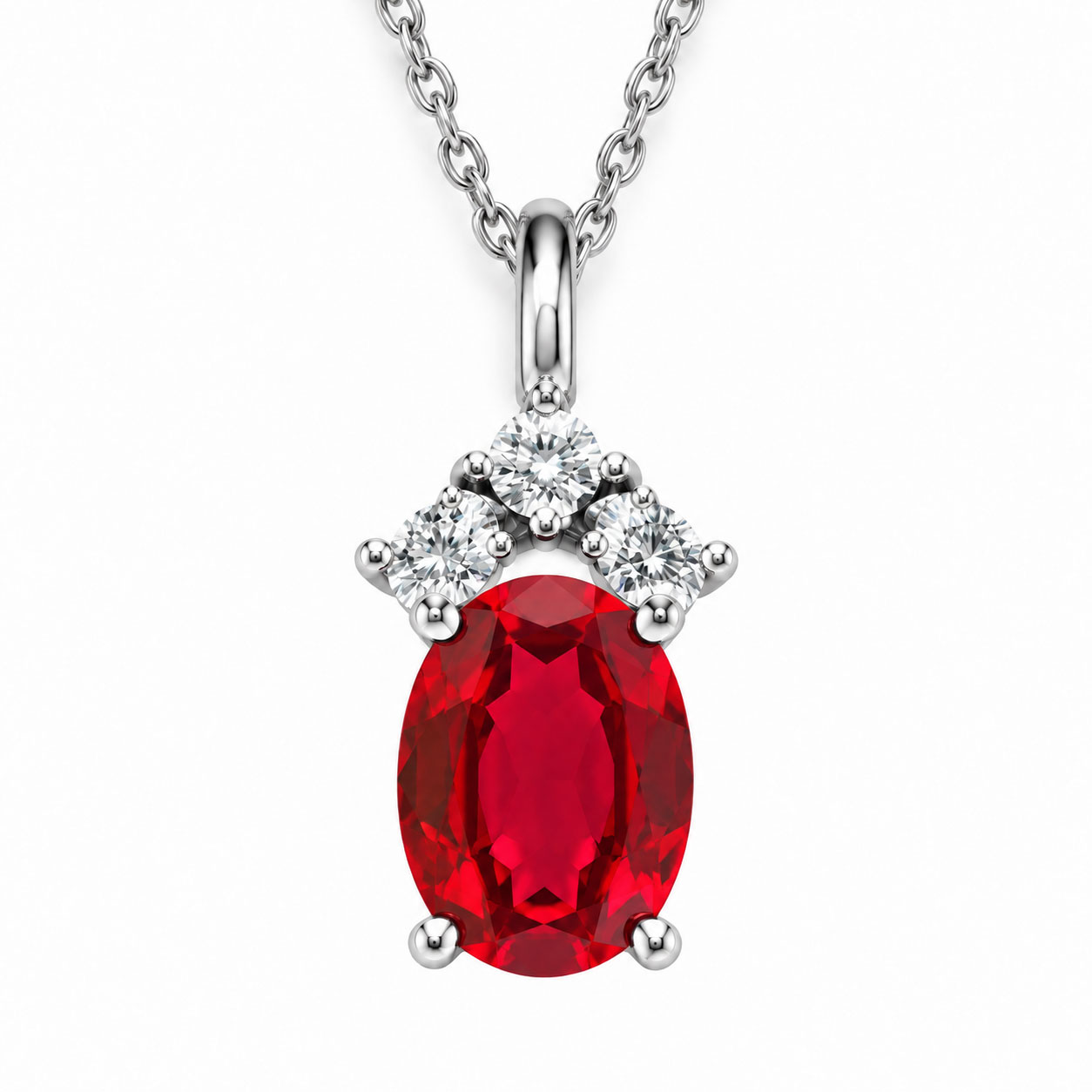 Amethyst or Garnet and Diamond Crown Pendant - Image 4