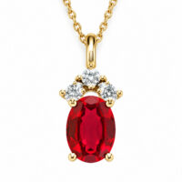 Amethyst or Garnet and Diamond Crown Pendant