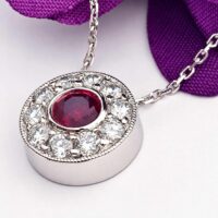 #16943 Adela Gemstone and Diamond Pendant