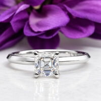 Emerald cut diamond engagement ring